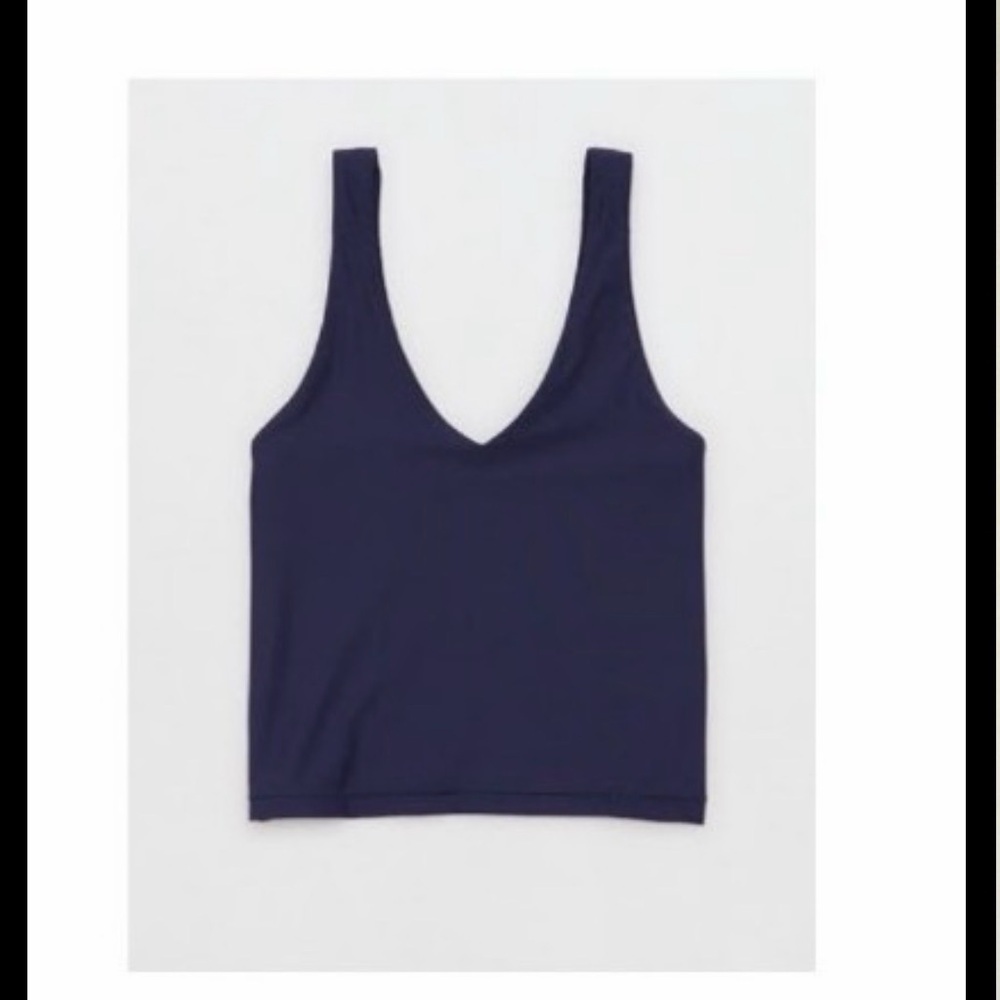 aerie Navy V-Neck Crop Tank - Picture 7 of 7